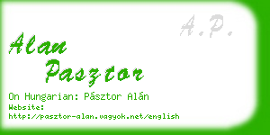 alan pasztor business card